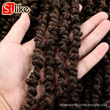Passion Spring Twists Synthetic Crochet Hair Extensions Ombre Crochet Braids Fluffy Kinky Curly Bomb Twist Braiding Hair Bulk